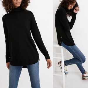 Madewell Crestland Side-Button Turtleneck Tunic Sweater